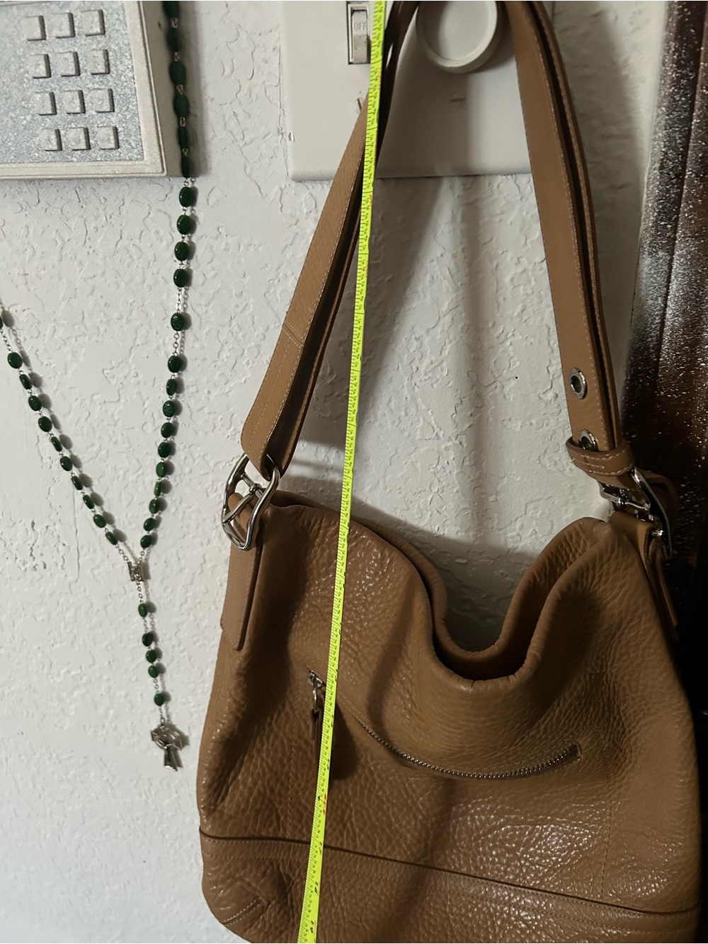 Coach Tan Pebbled Leather Hobo with Front Zip Pocket - Picture 2 of 11